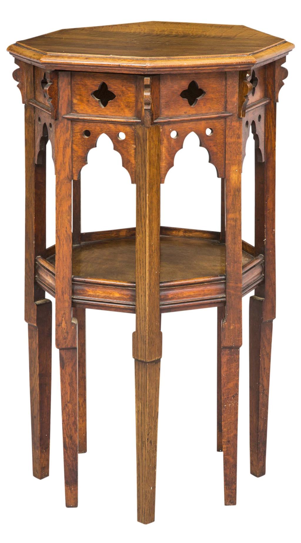 Appraisal: GOTHIC REVIVAL OAK OCCASIONAL TABLE LATE TH CENTURY with an