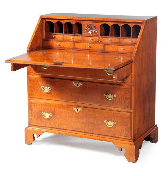 Appraisal: CHIPPENDALE SLANT LID DESK American late th-early th century curly