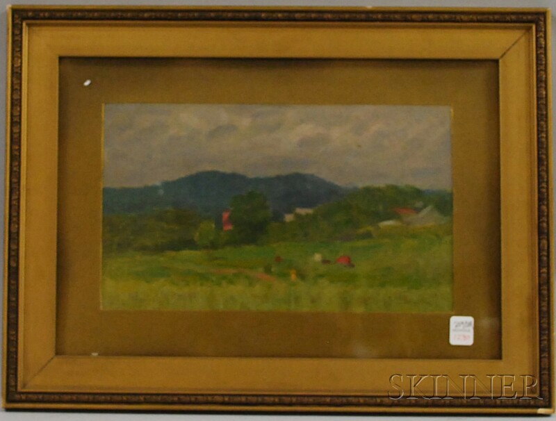 Appraisal: American School th Century Summer Landscape Unsigned Oil on paperboard