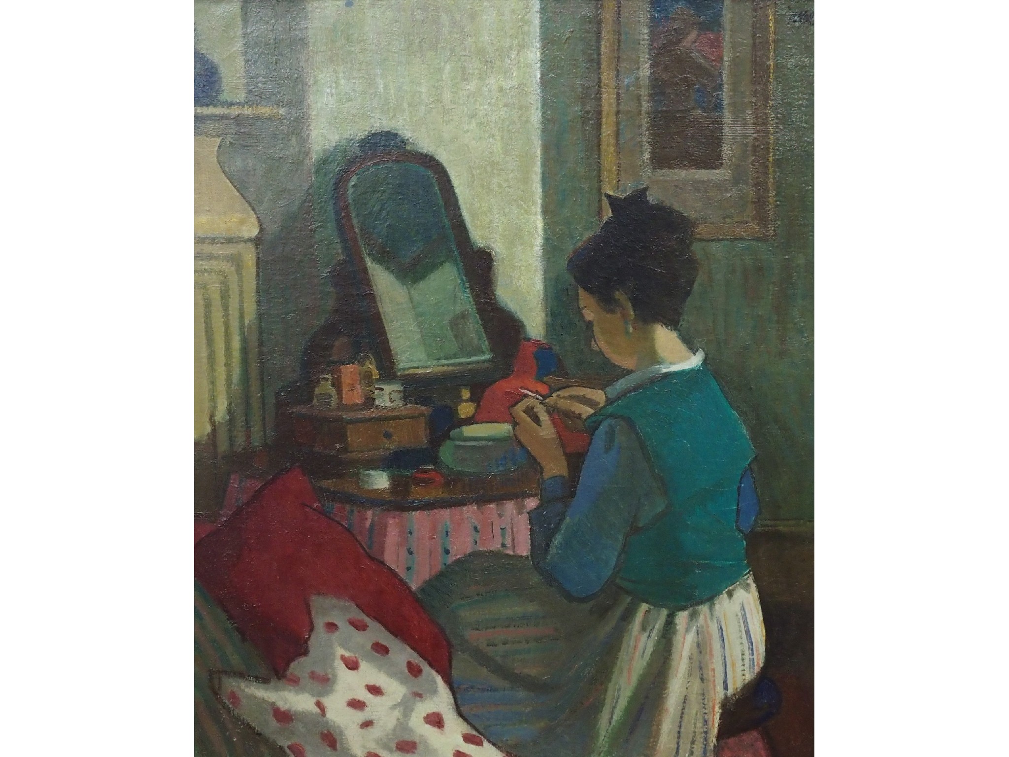 Appraisal: CHARLES JAMES McCALL ROI Scottish - THE MANICUREOil on canvas