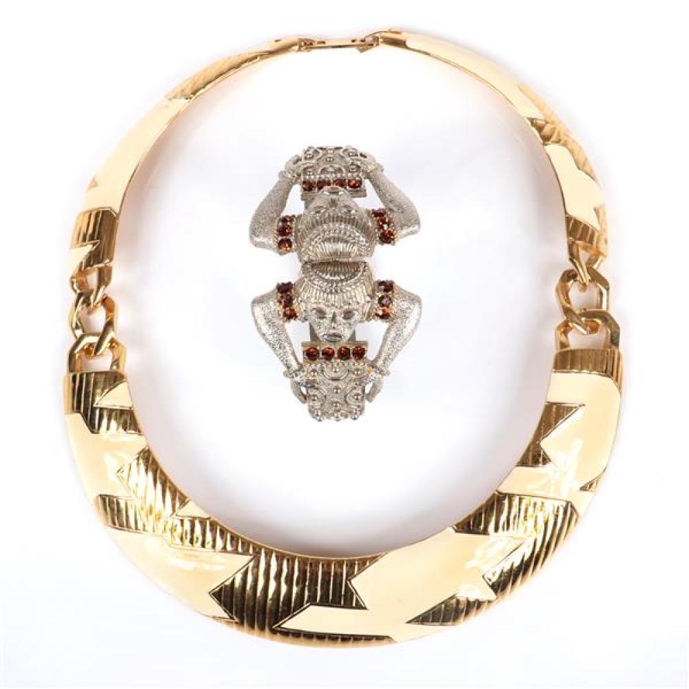 Appraisal: TRIFARI GOLD TONE AND WHITE ENAMEL ''CENTENNIAL STARS'' COLLAR NECKLACE