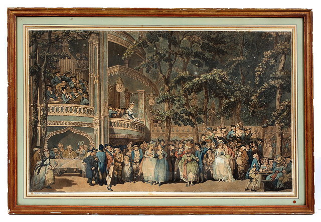 Appraisal: THOMAS ROWLANDSON - 'Vauxhall Gardens' hand coloured print cm x