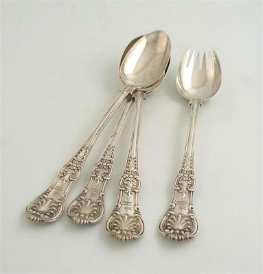 Appraisal: A pair of Victorian Queens pattern serving spoons and a