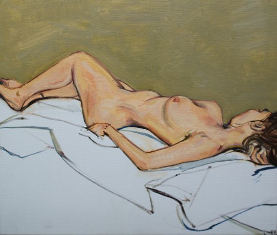 Appraisal: Lewis Miller born Reclining Nude oil on linen signed 'L