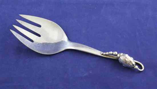 Appraisal: A Georg Jensen sterling silver blossom pattern serving fork post