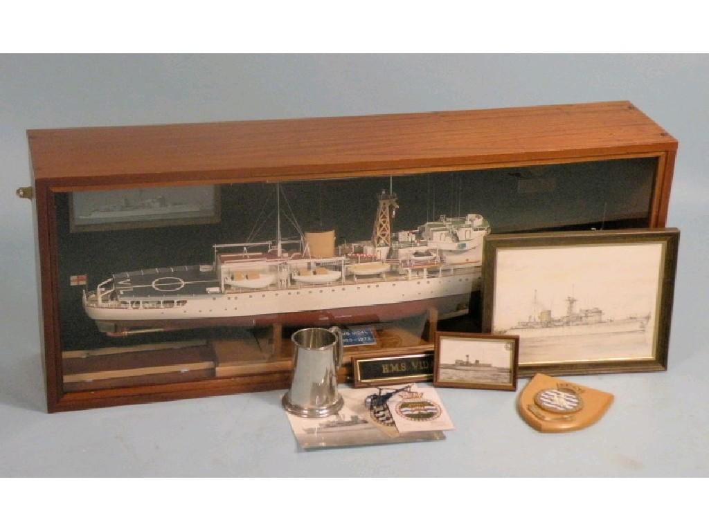 Appraisal: A scale wooden model of HMS Vidal - in a