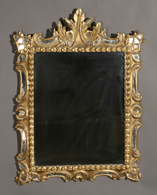 Appraisal: Italian Rococo Style Giltwood Mirror Late th Century Having a