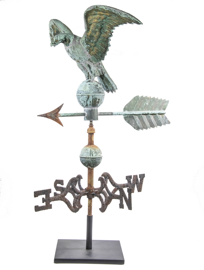 Appraisal: AMERICAN SPREAD WING EAGLE ARROW WEATHERVANE Late th c Full