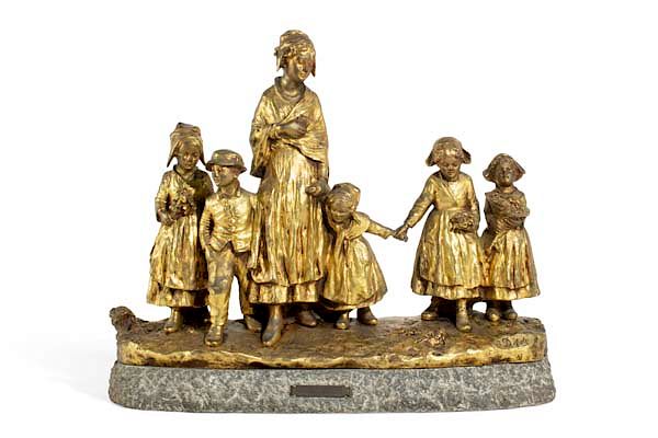 Appraisal: Italian gilt bronze group Festival D'Aste An Italian gilt bronze