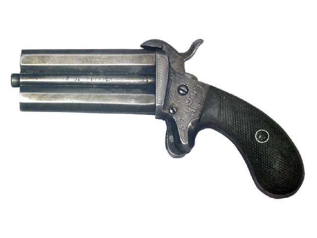 Appraisal: Zulaica Pinfire Over Under Rotating BBL Derringer with engraved receiver