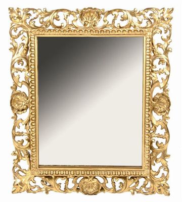 Appraisal: A Florentine carved giltwood wall mirror x in x cm