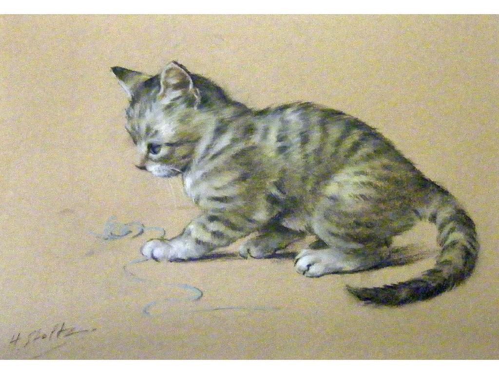 Appraisal: By Heinrich Stoltz - study of a kitten signed pastel