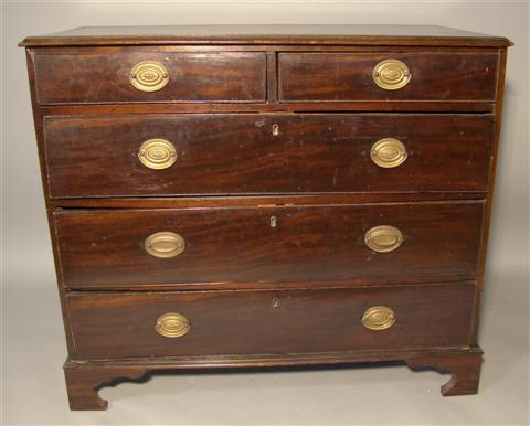 Appraisal: GEORGE III MAHOGANY CHEST OF DRAWERS With alterations the molded