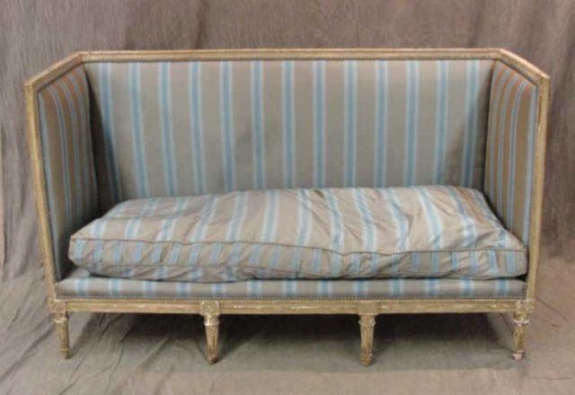 Appraisal: Silk Upholstered Down-Filled Louis XVI Style Canope Sofa th Century