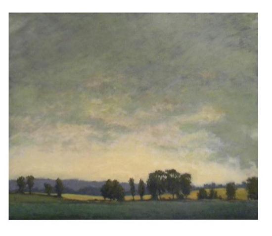 Appraisal: Margaret Gerding American th C Natural Fence unframed panoramic summer