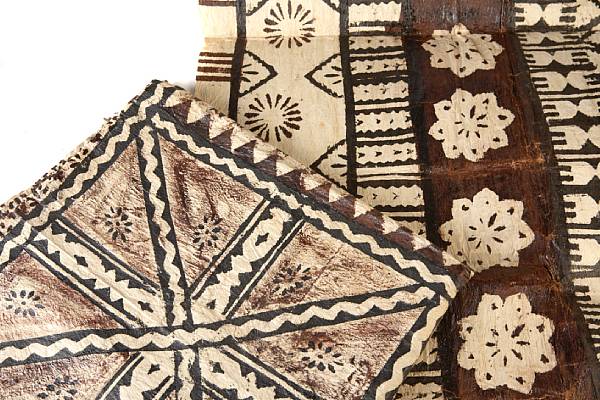 Appraisal: Two Polynesian bark cloths height in width in and height