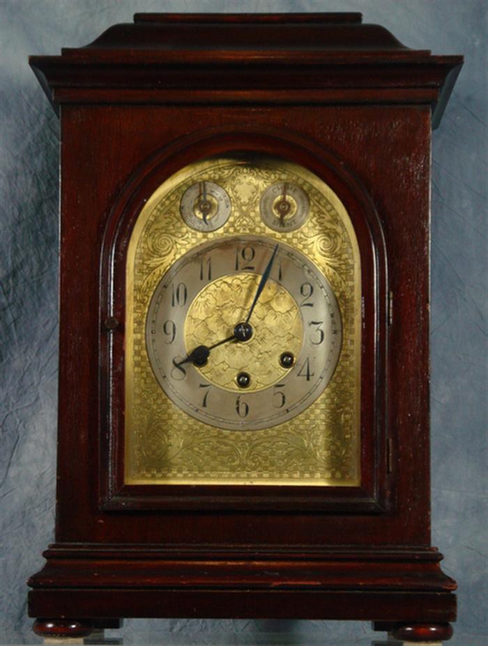 Appraisal: Gustav Becker Westminster chime bracket clock silvered dial SN unning