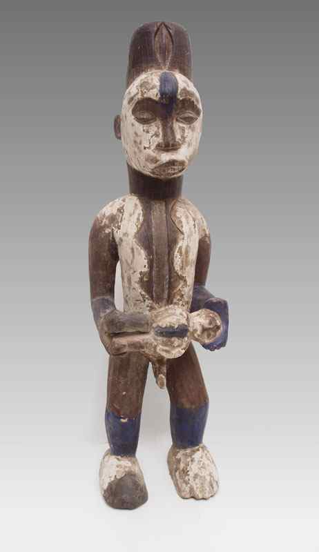 Appraisal: CARVED AFRICAN IBO NIGERIAN MATERNITY FIGURE '' x '' x