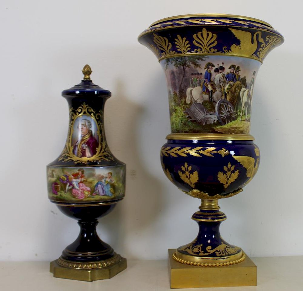 Appraisal: A Large Sevres Urn in the Napoleonic Taste The urn