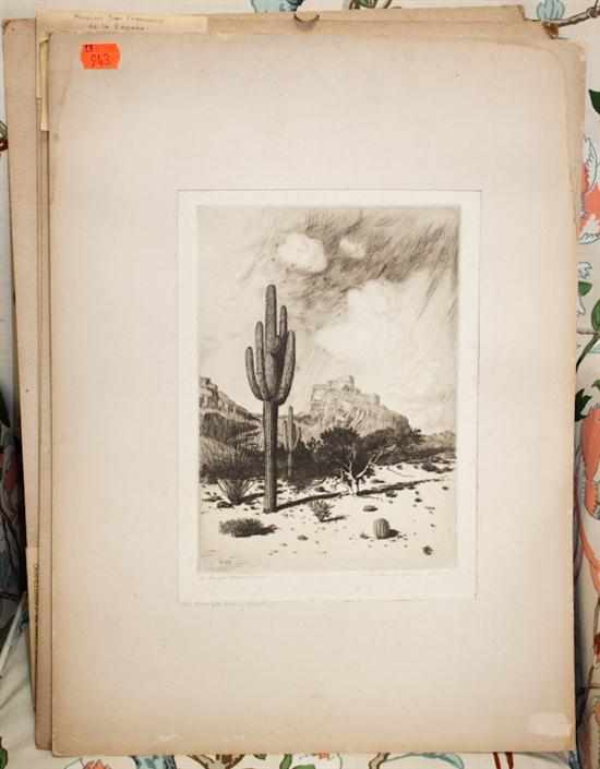 Appraisal: Albert Burr American th th century Four prints of Southwest