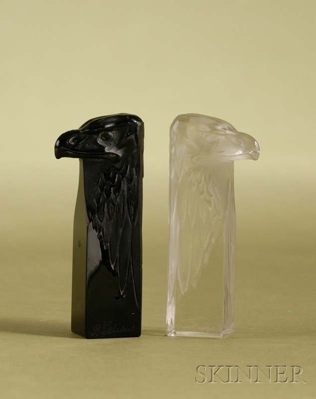 Appraisal: Two Rene Lalique Glass Wax Seals th century one colorless