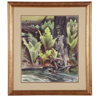 Appraisal: Attr Charles Ephraim Burchfield painting Attr Charles Ephraim Burchfield painting