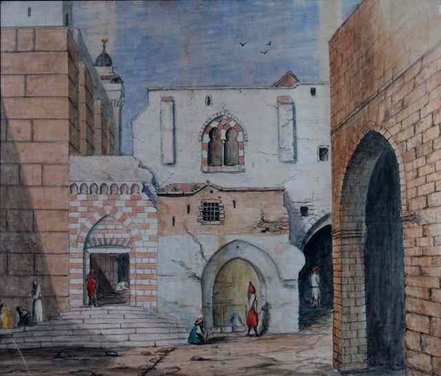 Appraisal: ARTHUR HALL th Century A view of Hebron showing part