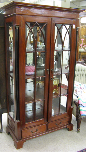 Appraisal: FEDERAL STYLE MAHOGANY DISPLAY CABINET having a molded cornice over