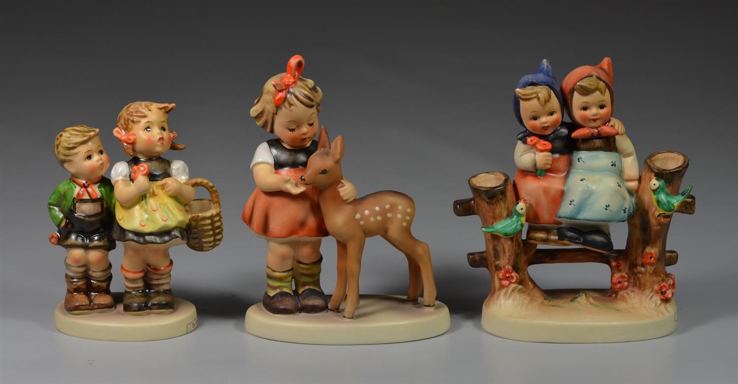 Appraisal: Goebel Hummel Figurines Coquettes To Market Friends all TMK- tallest