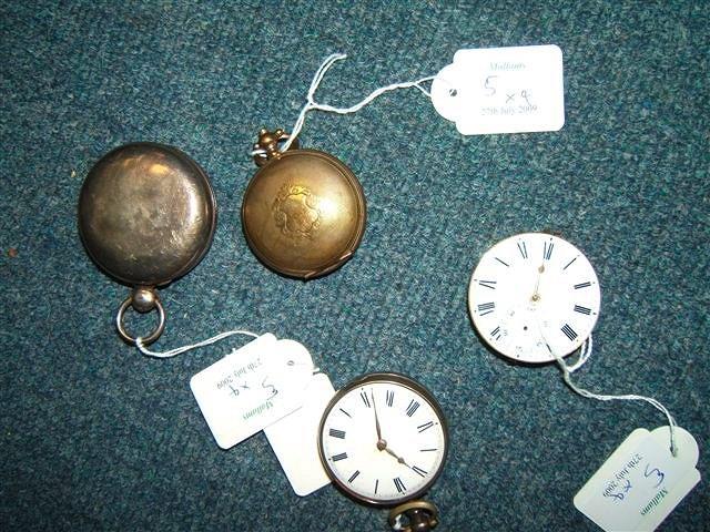 Appraisal: A Georgian silver cased Hunter pocket watch the enamelled dial