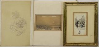 Appraisal: Lot of Three th C French Drawings Attributed to Jean