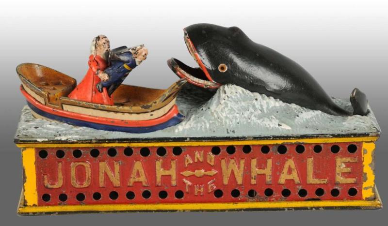 Appraisal: Cast Iron Jonah The Whale Mechanical Bank Description Manufactured by