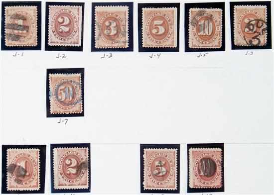 Appraisal: Selection of Postage Due stamps with a good showing of