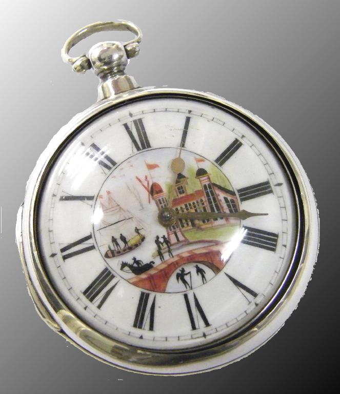 Appraisal: Silver fusee verge pair case pocket watch hallmarked London the