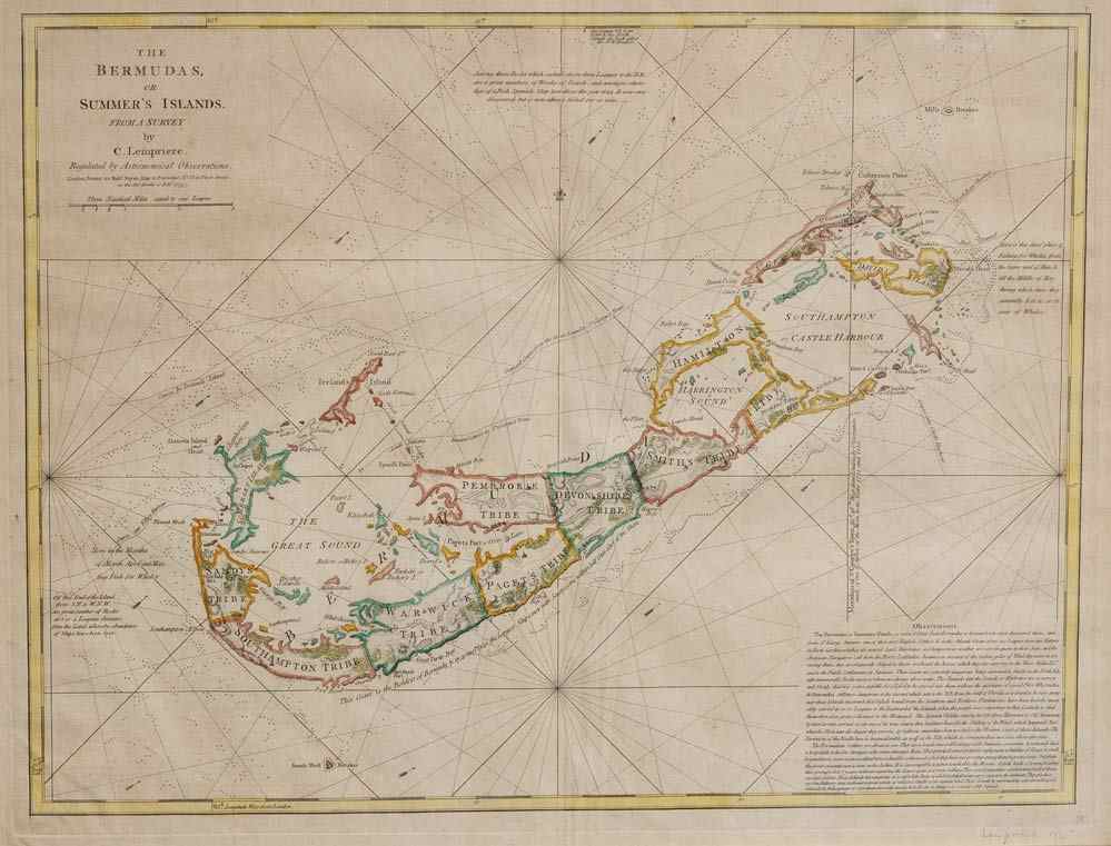 Appraisal: Map of Bermuda C Lempriere '' x '' on laid