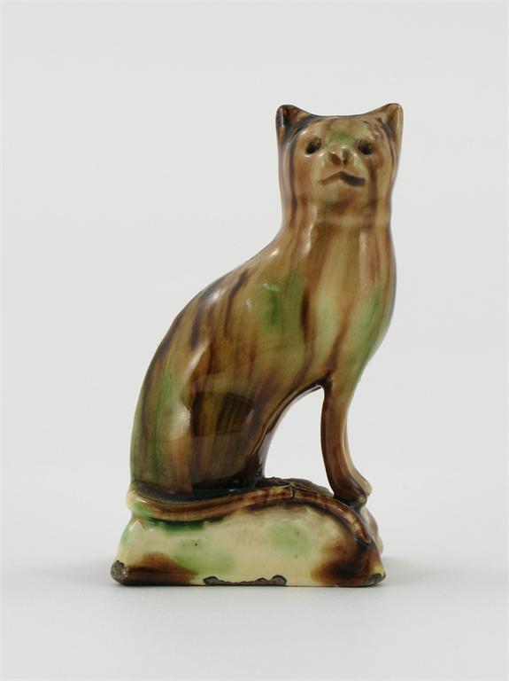 Appraisal: A Whieldon-type creamware model of a cat