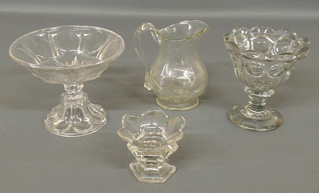 Appraisal: - Four pieces of glassware- a Gillander glass pitcher h