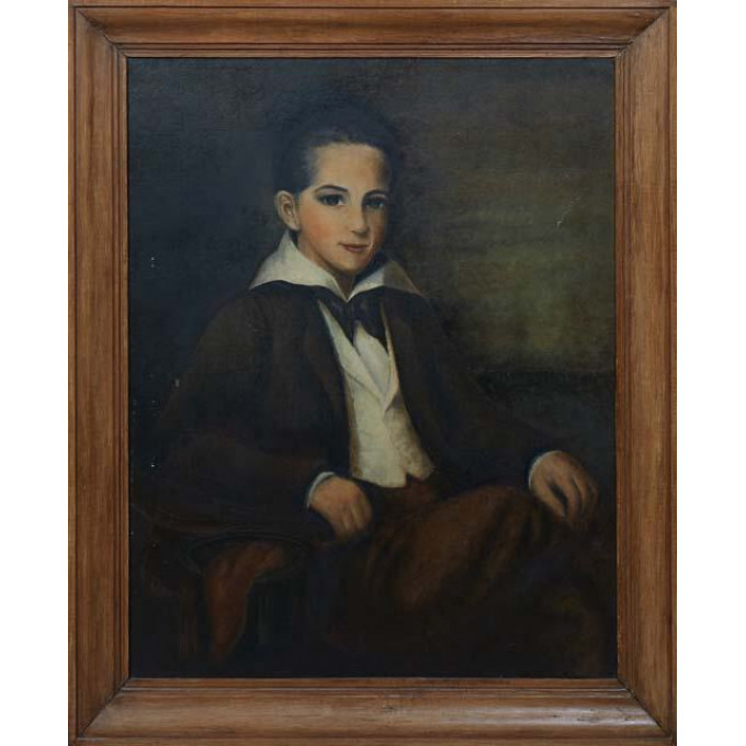 Appraisal: Louisiana School Portrait of a Seated Boy th c oil