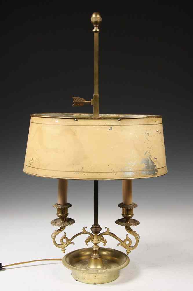 Appraisal: FRENCH BOUILLOTTE LAMP - French Gilt Bronze Bouillotte Lamp with