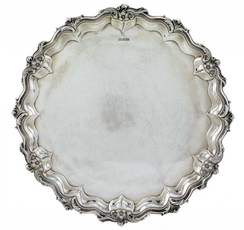 Appraisal: A GEORGE V SALVER the moulded border with flowers and