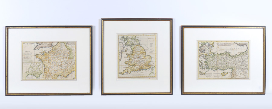 Appraisal: COLLECTION OF ANTIQUE MAPS framed maps total to include ''Britannia