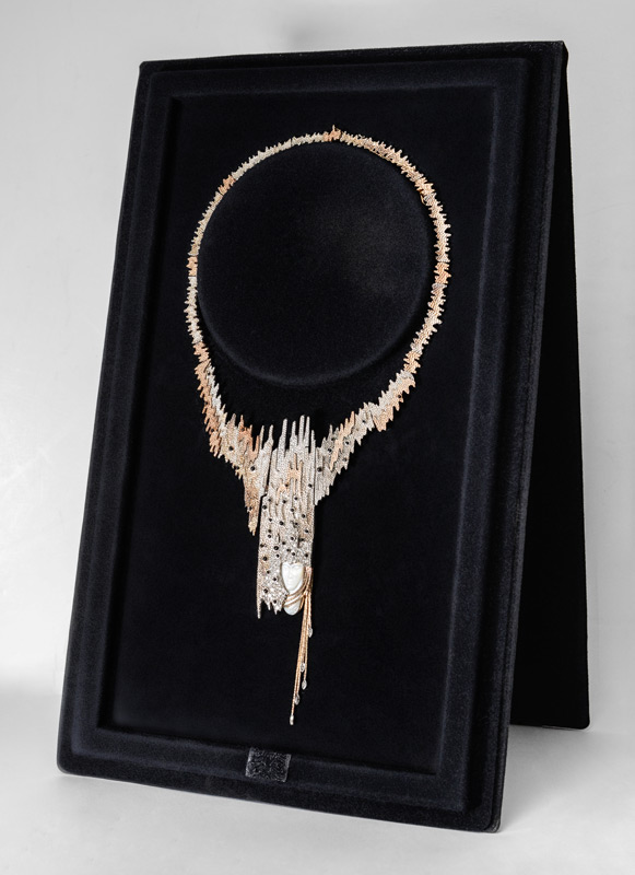 Appraisal: ERTE SOPHISTICATION BROOCH NECKLACE LE This rare k Yellow Gold