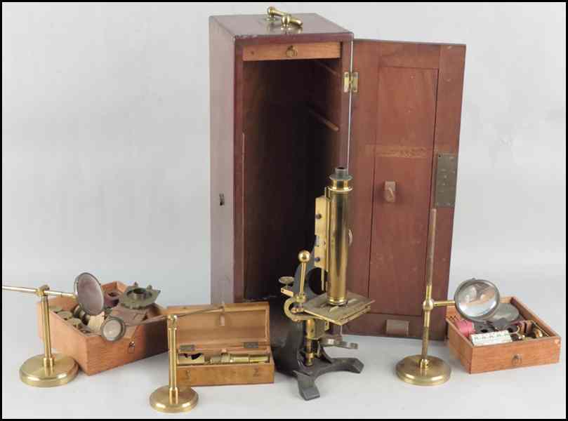 Appraisal: GRUNOW BRASS MICROSCOPE Condition No Specific Condition Recorded - Sold