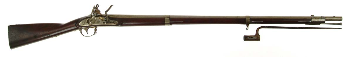 Appraisal: JOHNSON MODEL FLINTLOCK MUSKET W BAYONET NSN Cal rnd bbl