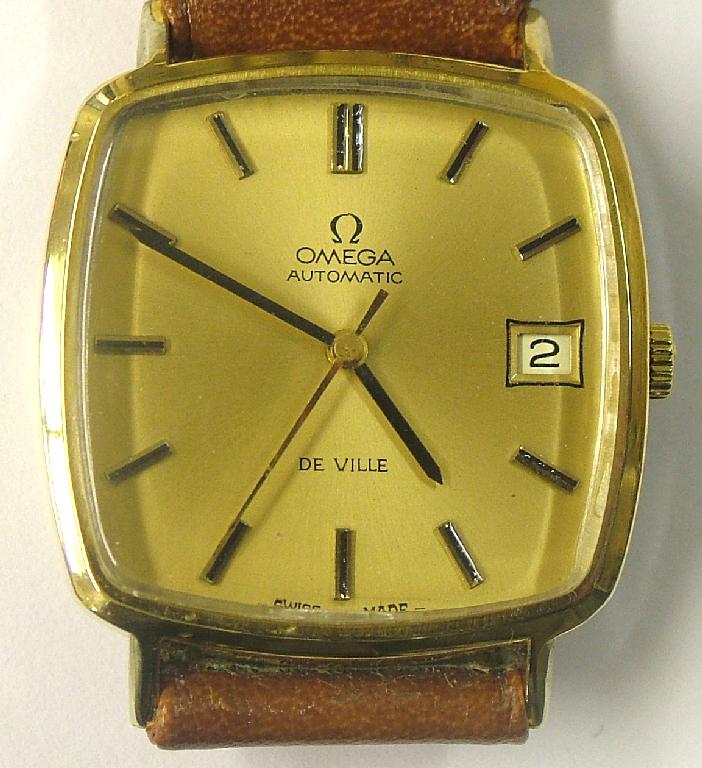 Appraisal: Omega De Ville automatic gold plated gentleman's wristwatch the square