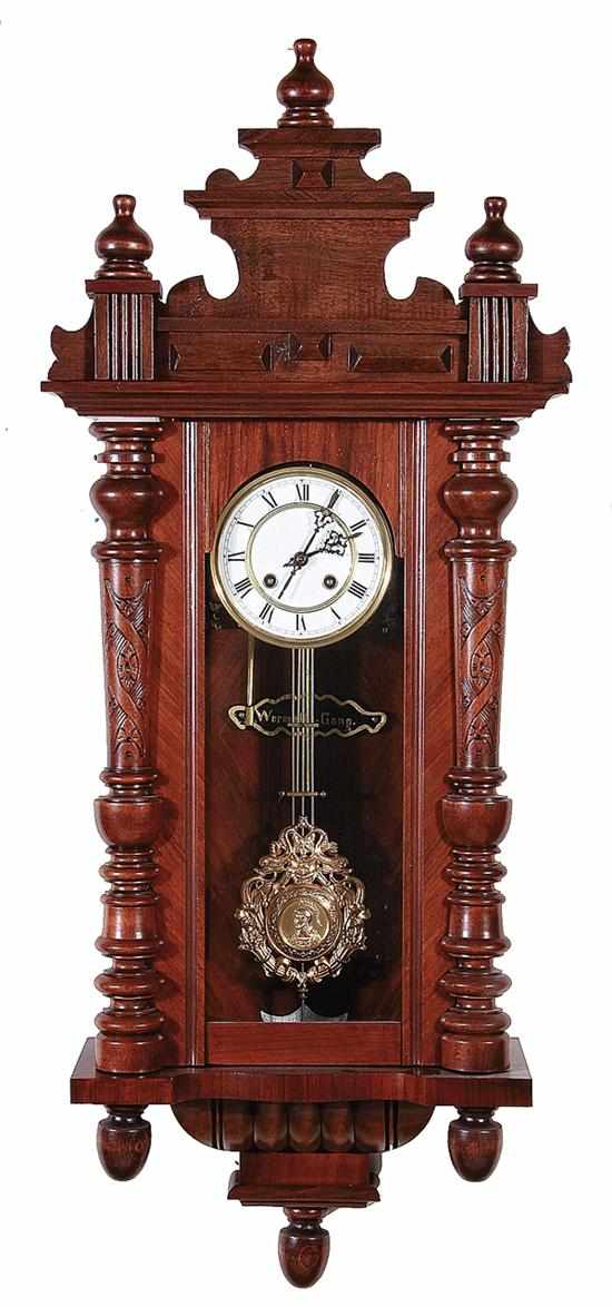 Appraisal: German walnut wall regulator clock by Kienzle late th century