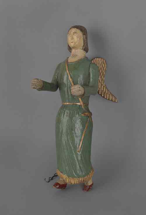 Appraisal: Carved and painted figure of an angel th c h