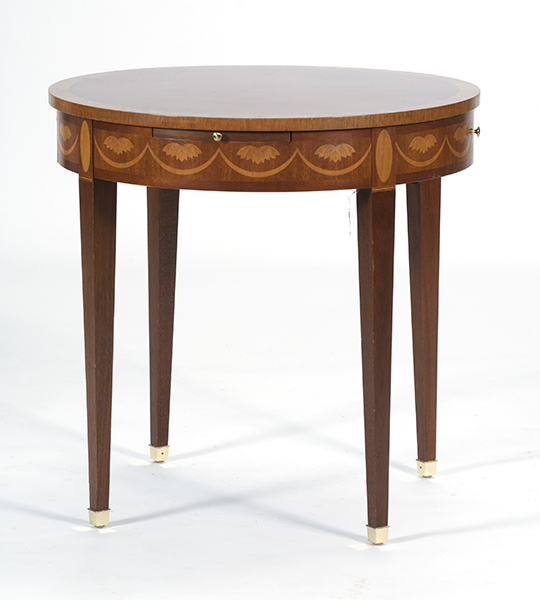 Appraisal: TH CENTURY BAKER CIRCULAR LAMP TABLE in mahogany with inlaid