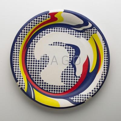 Appraisal: ROY LICHTENSTEIN American - Screenprint on paper plate Stamped Roy