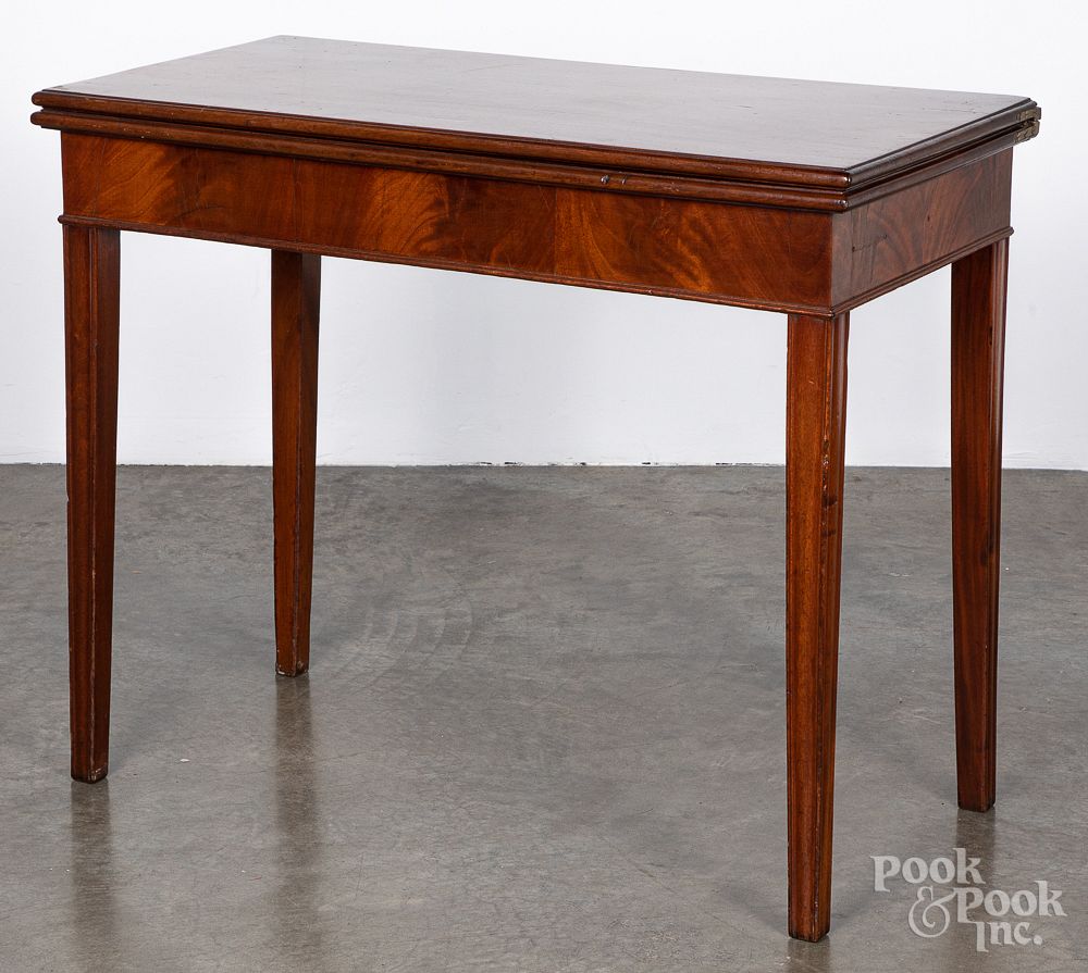 Appraisal: Pennsylvania Chippendale mahogany card table Pennsylvania Chippendale mahogany card table